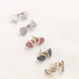 Set Of 5 Fashion Heart Earrings NWOT